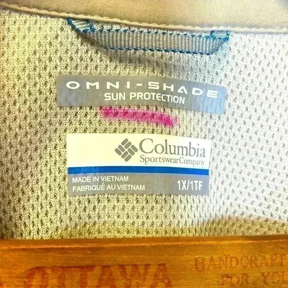 Columbia Omni Shade Sun Protection Button Short Sleeve Women's 1X Shirt Hike - Picture 6 of 8